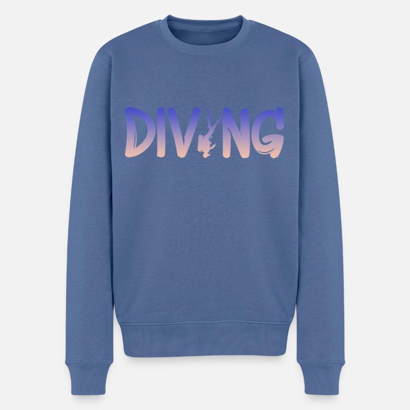 Tauchen Diving - Männer Premium Bio Pullover - Taubenblau