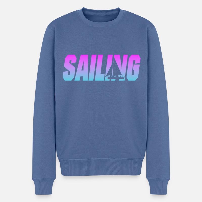 sailing - Männer Premium Bio Pullover - Taubenblau
