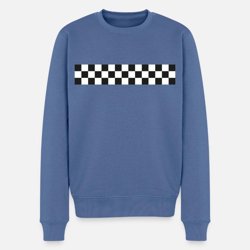 Drapeau à damier - Pull Premium bio Homme - bleu pigeon