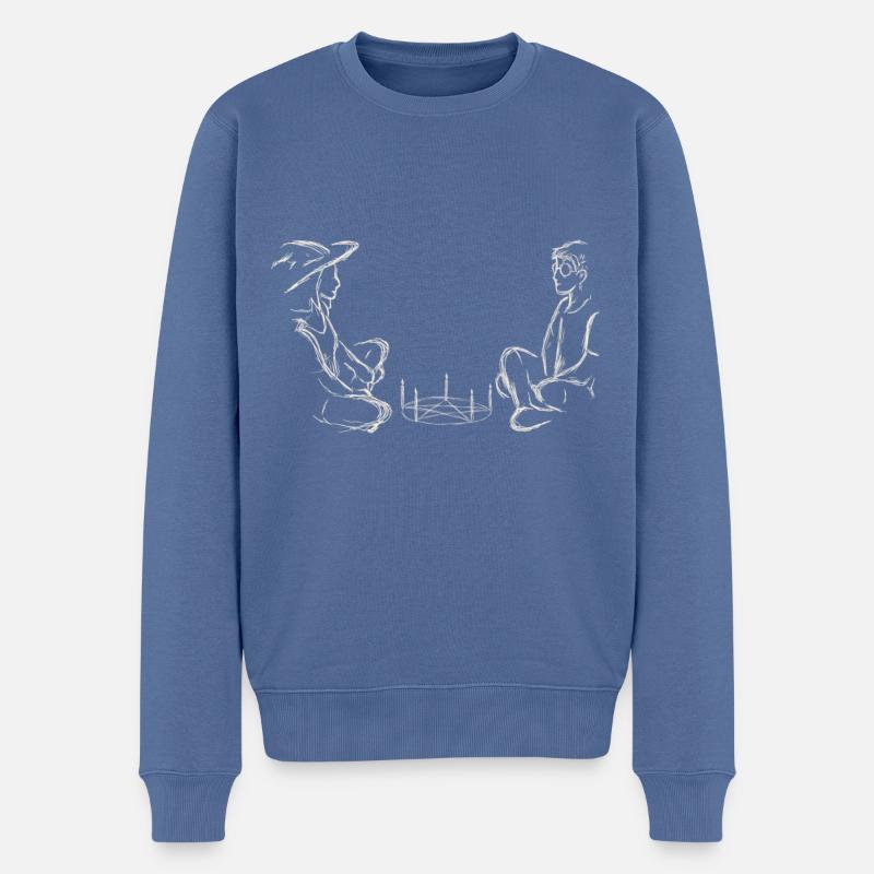 candlelight seance - Männer Premium Bio Pullover - Taubenblau