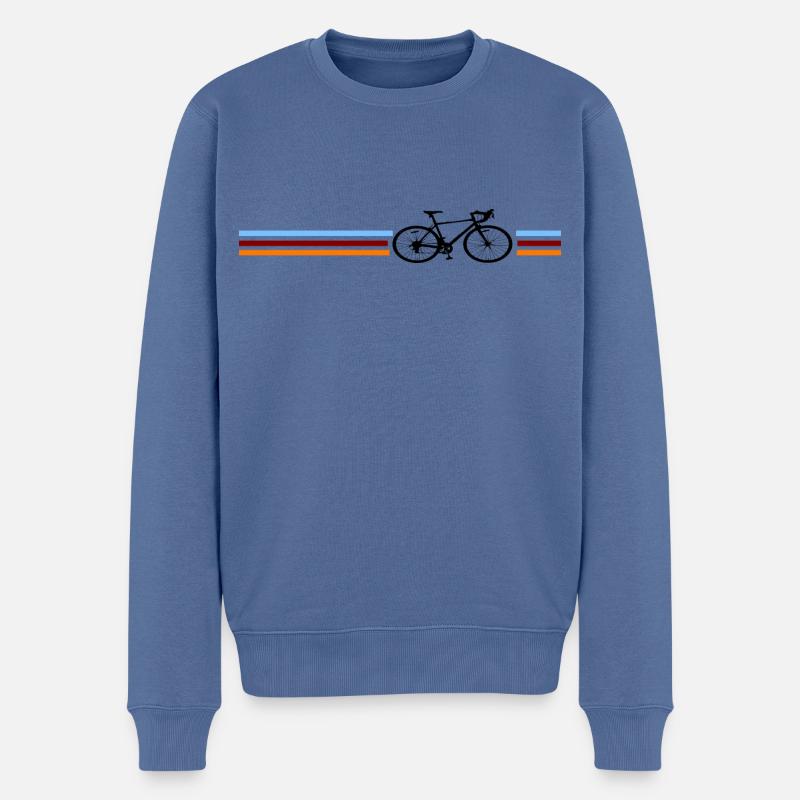 Rennrad Retro Design - Männer Premium Bio Pullover - Taubenblau
