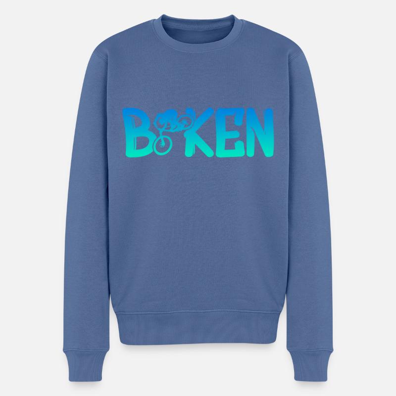 Fahrrad Bike Biker - Männer Premium Bio Pullover - Taubenblau