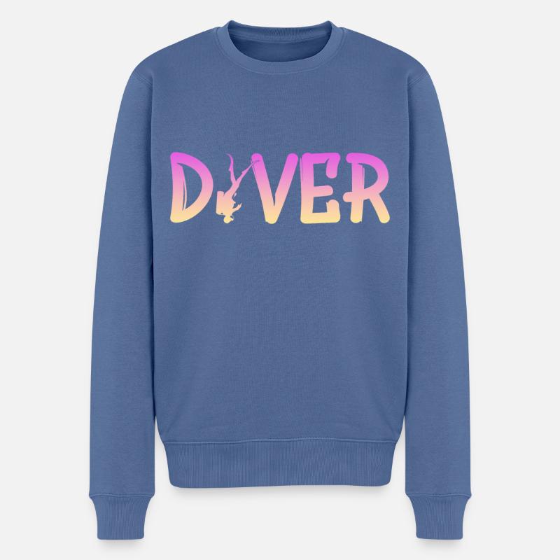 Tauchen - Männer Premium Bio Pullover - Taubenblau