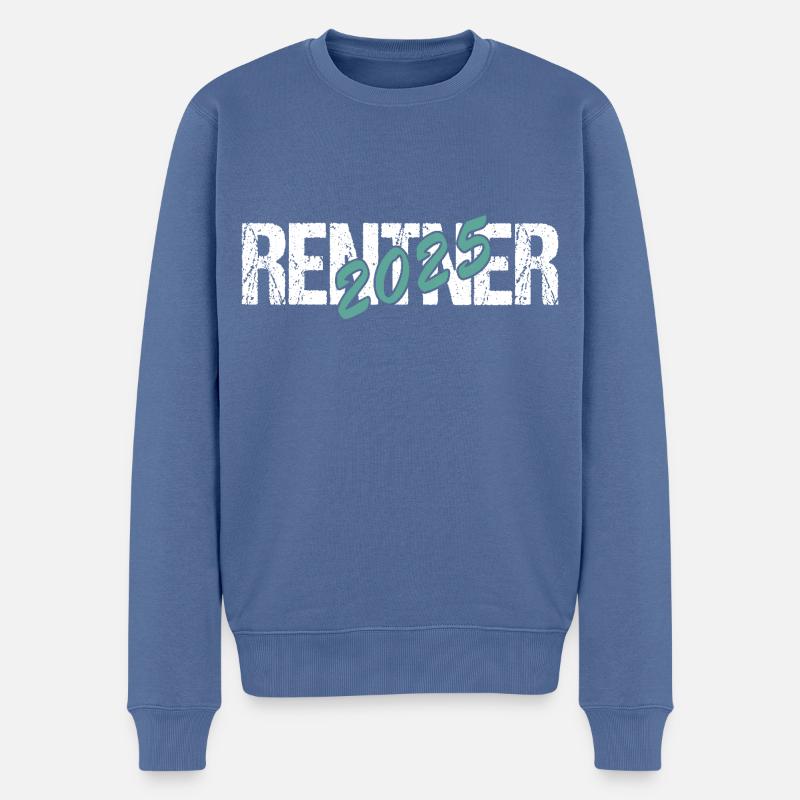 Rentner 2025, Ruhestand, Rente - Männer Premium Bio Pullover - Taubenblau