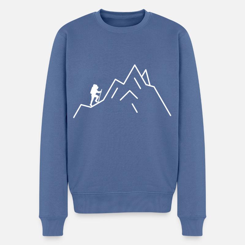 Bergsteigen oder Wandern gehen für Wanderer - Männer Premium Bio Pullover - Taubenblau