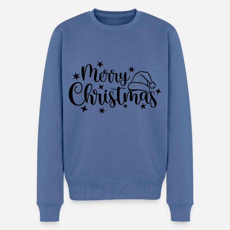 Merry Christmas - Männer Premium Bio Pullover - Taubenblau