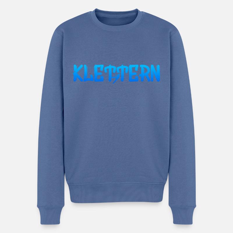 Klettern - Männer Premium Bio Pullover - Taubenblau