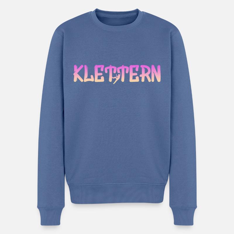 Klettern - Männer Premium Bio Pullover - Taubenblau