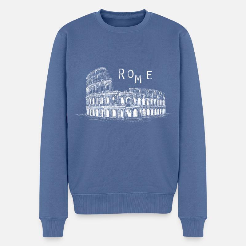 Koloss, Rom - Männer Premium Bio Pullover - Taubenblau