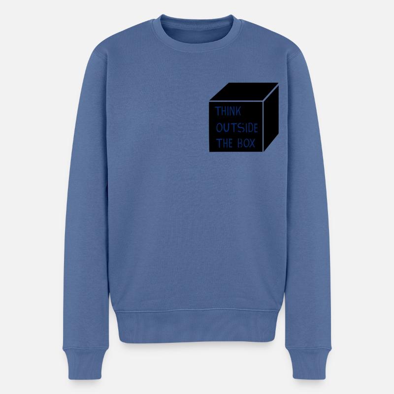 Think outside the box - Männer Premium Bio Pullover - Taubenblau