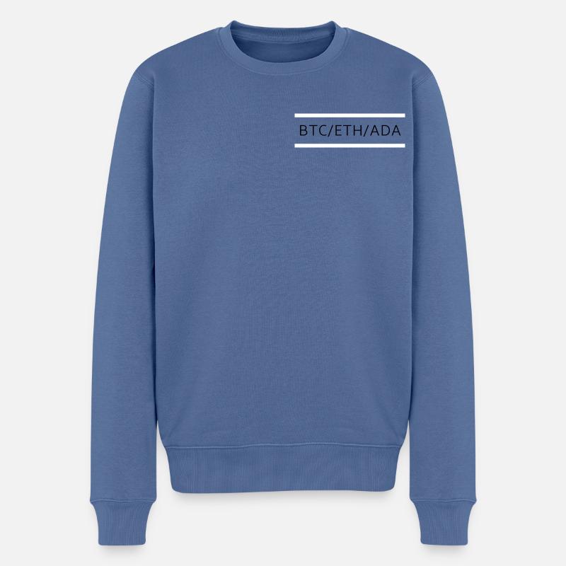 Bitcoin / Ethreum / Cardano - Männer Premium Bio Pullover - Taubenblau