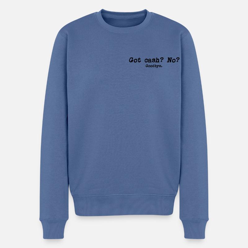 Cash - Männer Premium Bio Pullover - Taubenblau