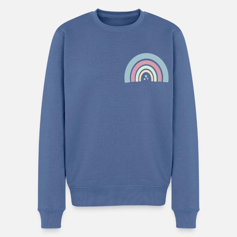 Regenbogen - Männer Premium Bio Pullover - Taubenblau