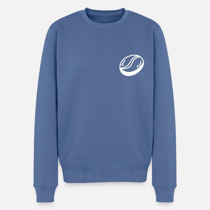 Kaffeebohne - Männer Premium Bio Pullover - Taubenblau