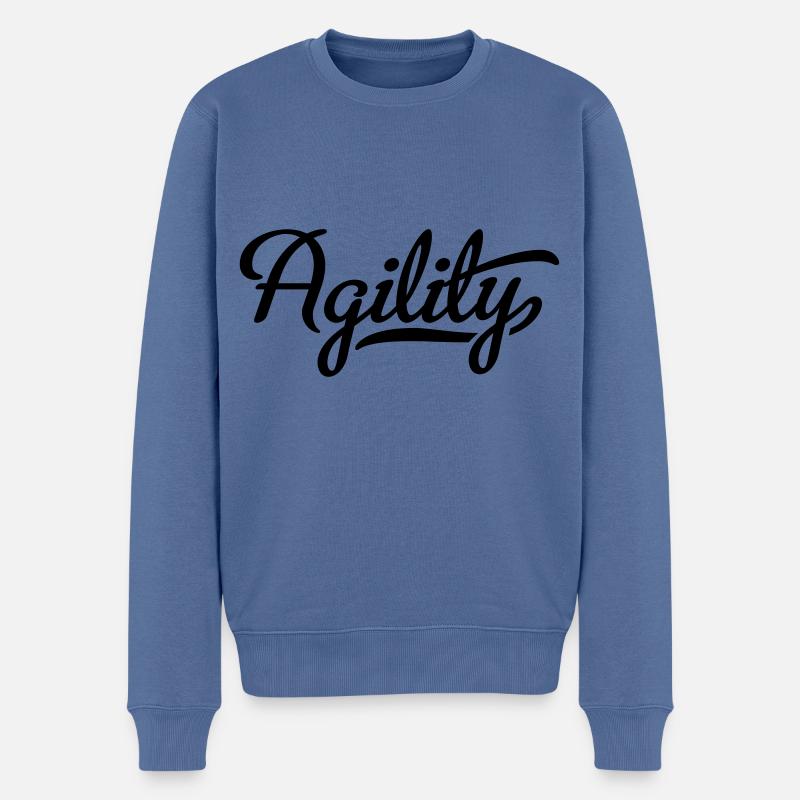 Agility - Männer Premium Bio Pullover - Taubenblau