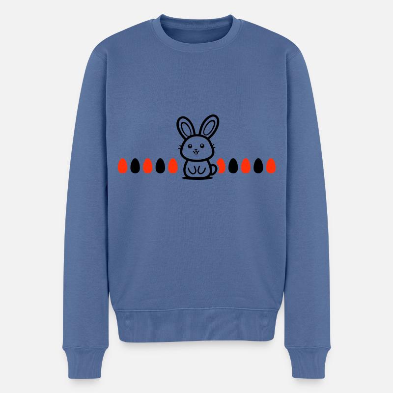 Hase Ostern - Männer Premium Bio Pullover - Taubenblau