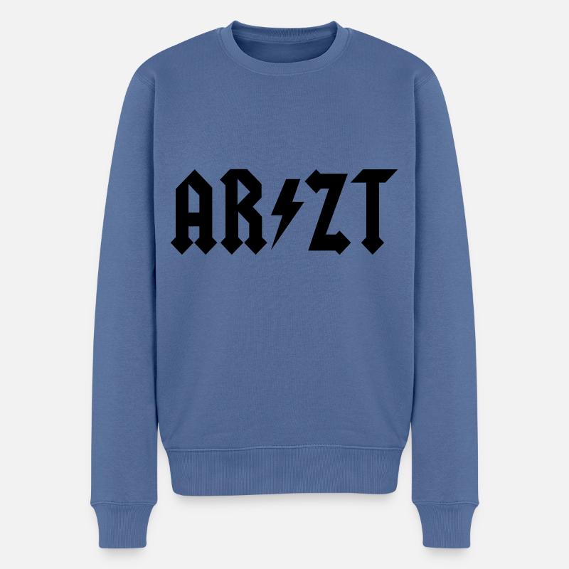 Arzt - Männer Premium Bio Pullover - Taubenblau