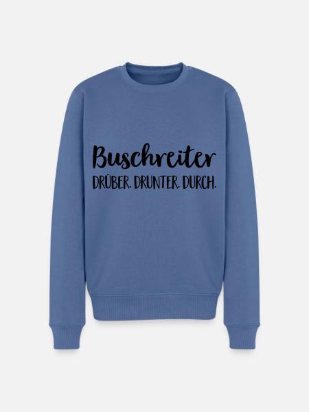 Buschreiter - Männer Premium Bio Pullover - Taubenblau