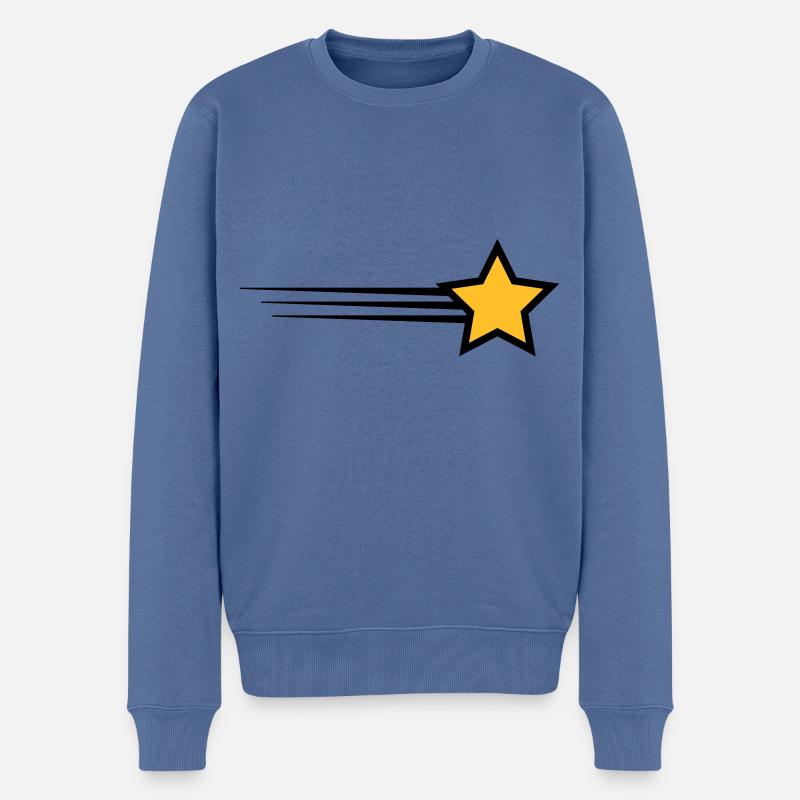 Stern - Männer Premium Bio Pullover - Taubenblau