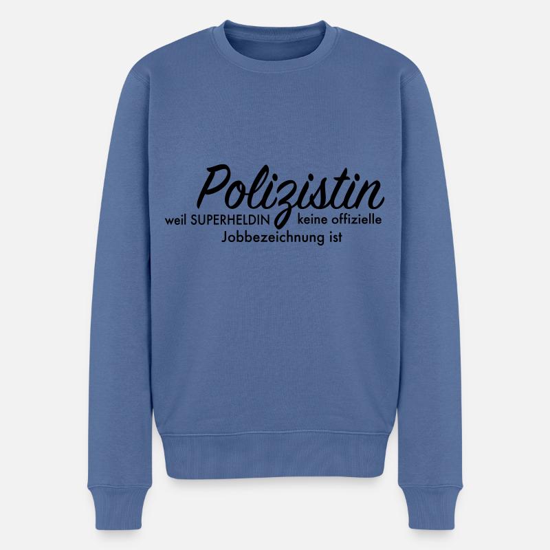 Polizistin - Männer Premium Bio Pullover - Taubenblau