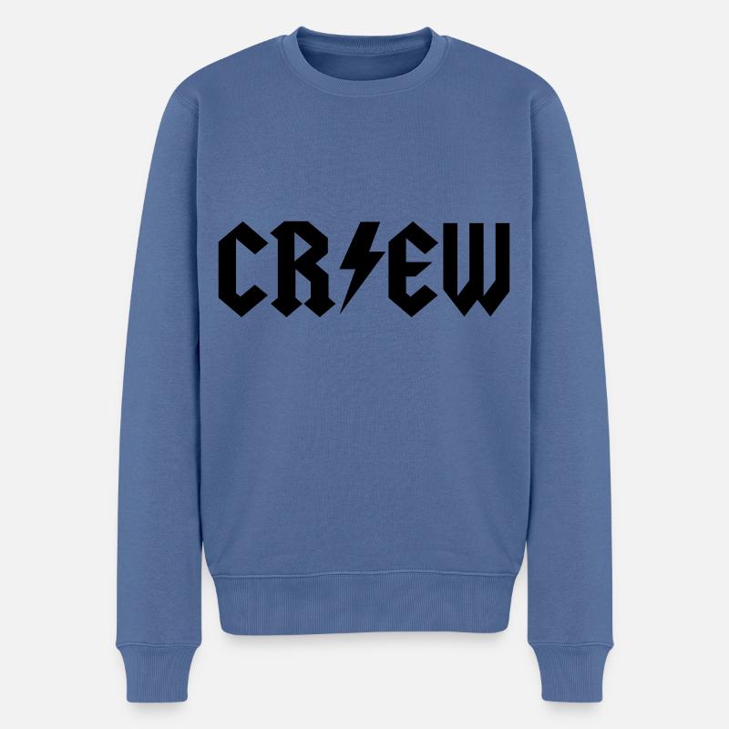 Crew - Männer Premium Bio Pullover - Taubenblau