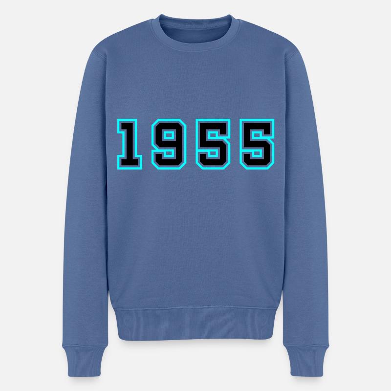 1955 Année Anniversaire - Pull Premium bio Homme - bleu pigeon