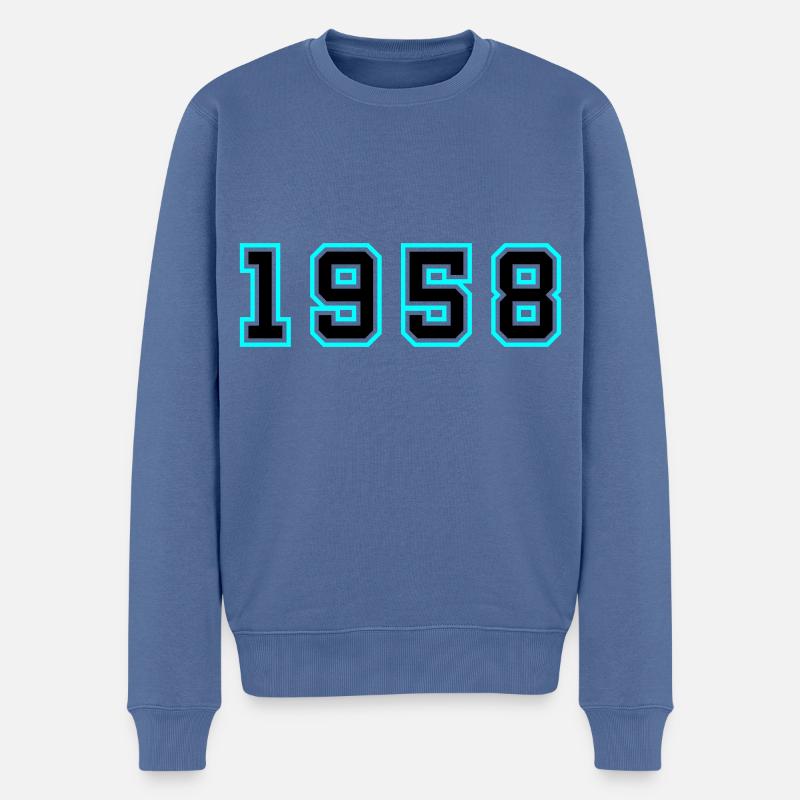 1958 Année Anniversaire - Pull Premium bio Homme - bleu pigeon