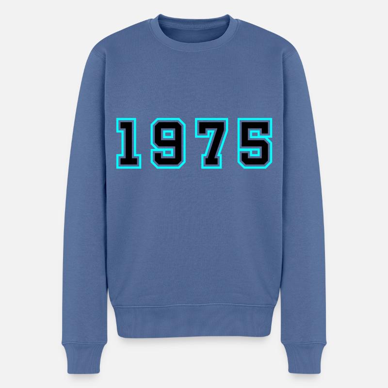 1975 Année Anniversaire - Pull Premium bio Homme - bleu pigeon