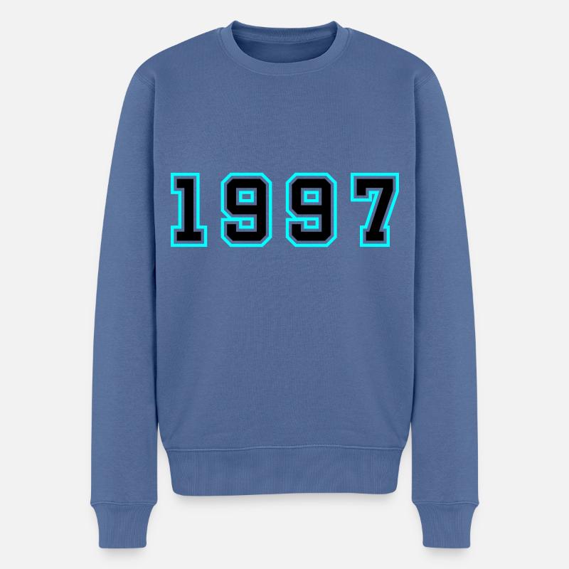 1997 Année Anniversaire - Pull Premium bio Homme - bleu pigeon