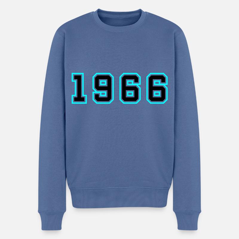 1966 Année Anniversaire - Pull Premium bio Homme - bleu pigeon