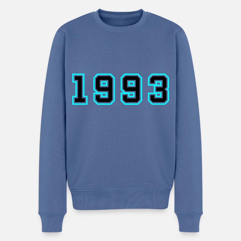 1993 Année Anniversaire - Pull Premium bio Homme - bleu pigeon