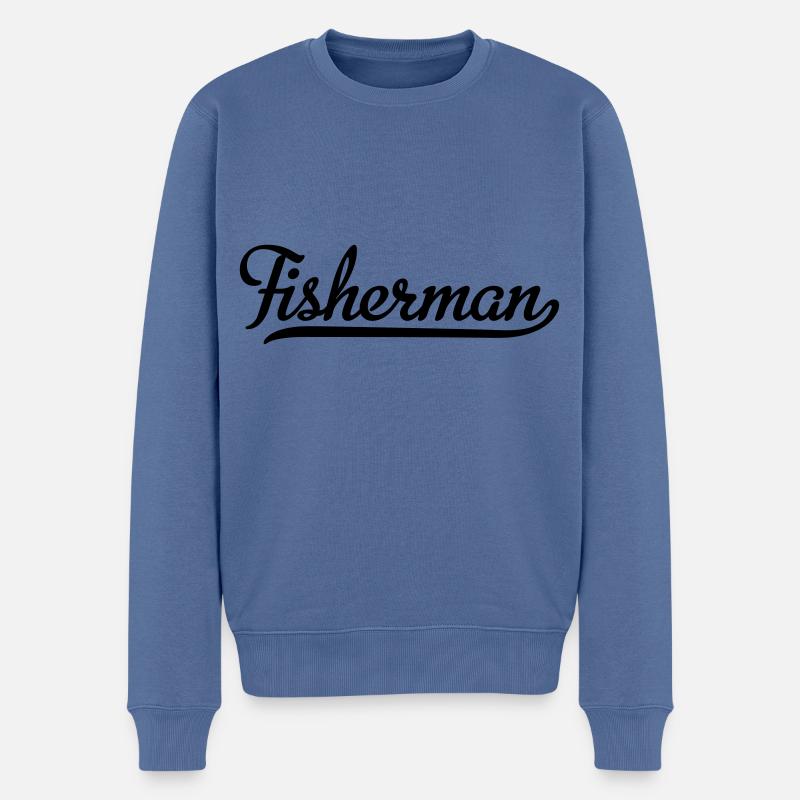 fisherman - Männer Premium Bio Pullover - Taubenblau