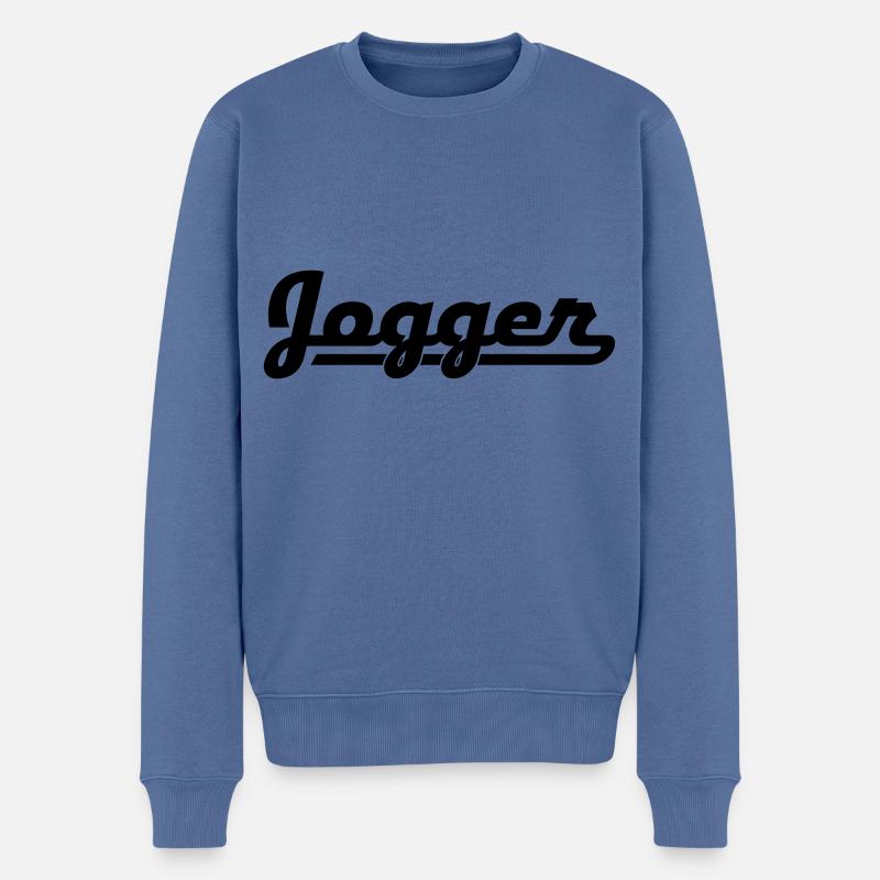 Jogger - Männer Premium Bio Pullover - Taubenblau