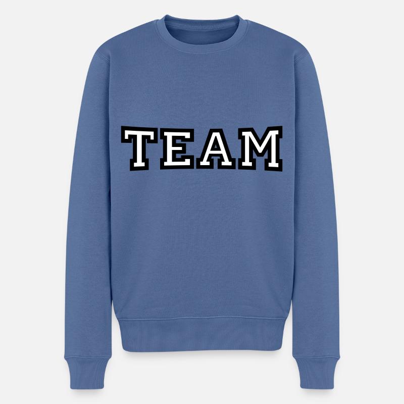 Team - Männer Premium Bio Pullover - Taubenblau