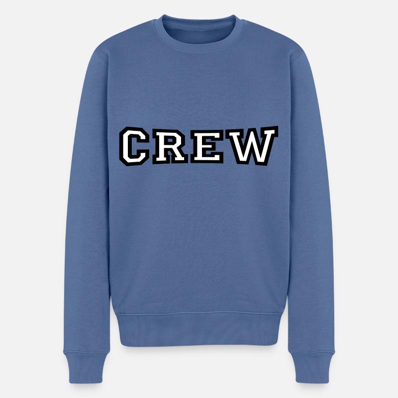 Crew - Männer Premium Bio Pullover - Taubenblau
