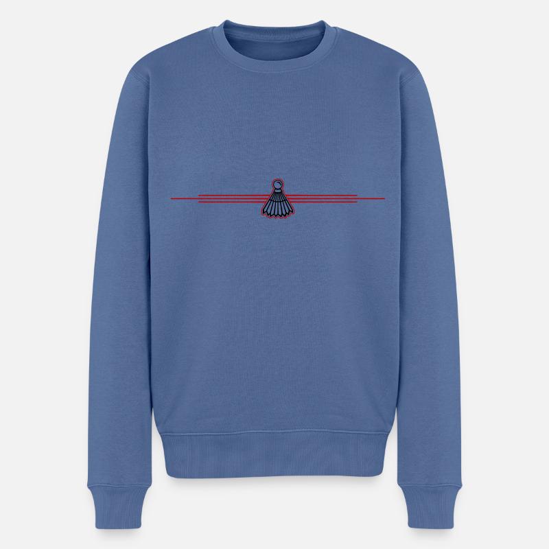 Badminton Linie - Männer Premium Bio Pullover - Taubenblau