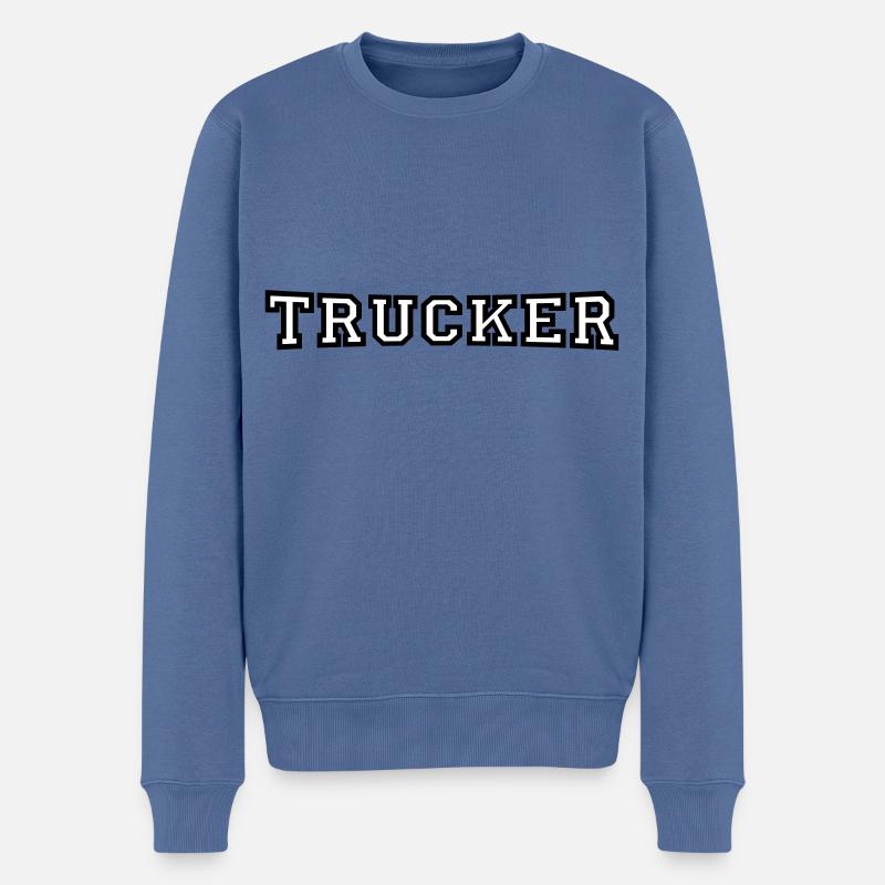 Trucker - Männer Premium Bio Pullover - Taubenblau