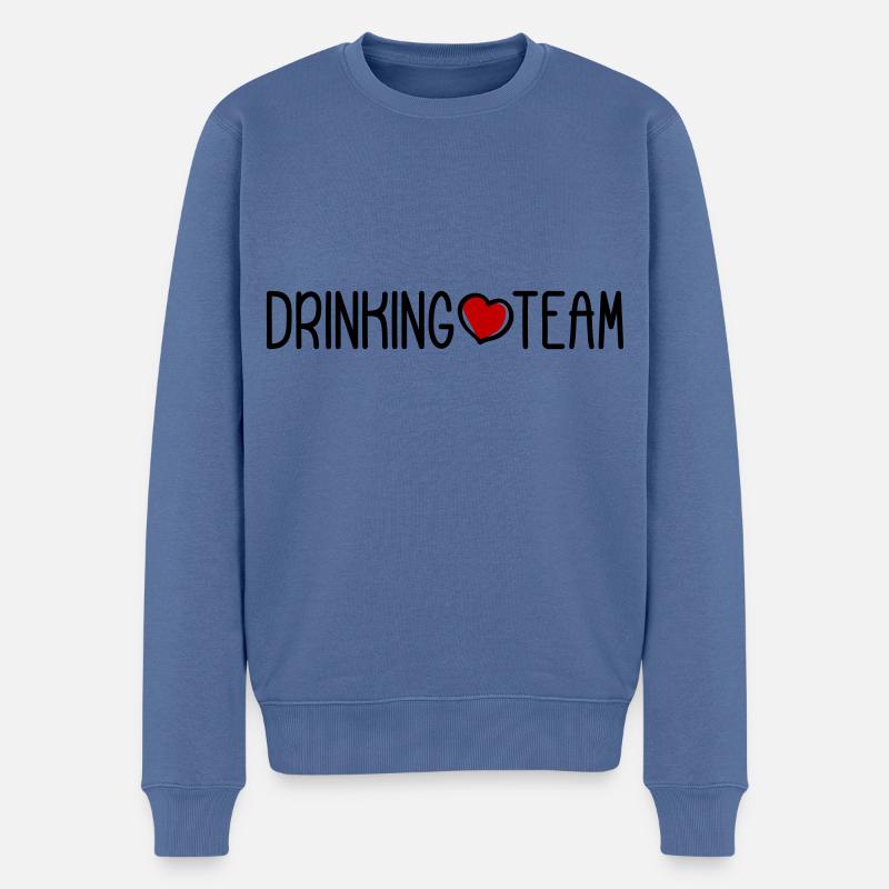 Drinking Team - Männer Premium Bio Pullover - Taubenblau