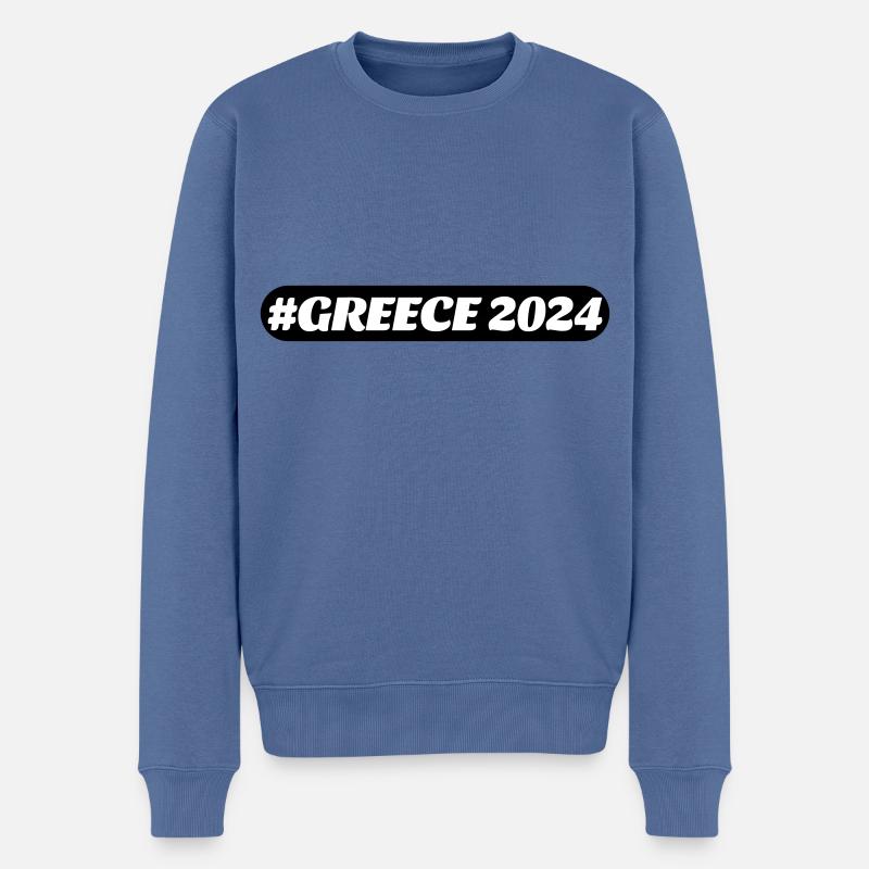 Greece 2024 - Männer Premium Bio Pullover - Taubenblau