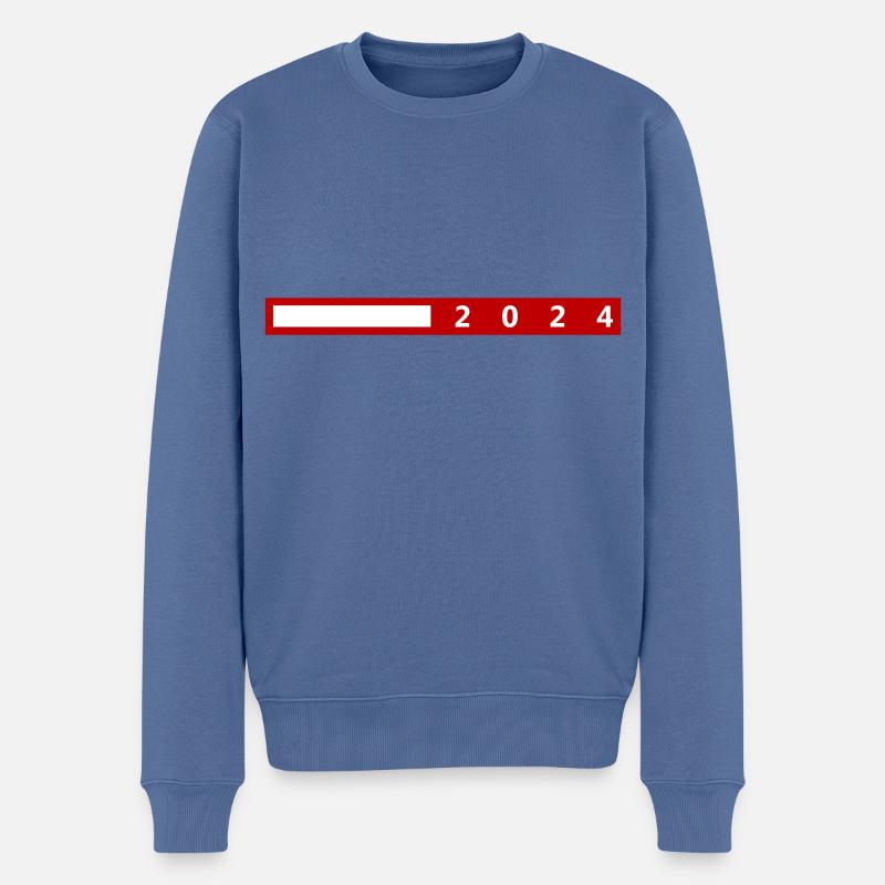 Année 2024 - Pull Premium bio Homme - bleu pigeon