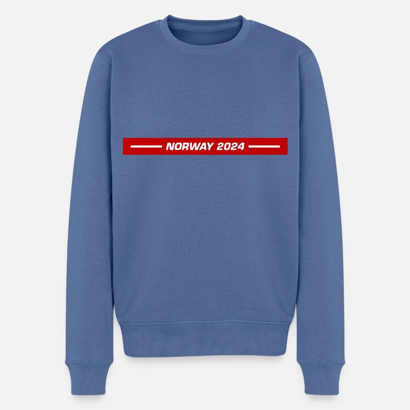 Norvège 2024 - Pull Premium bio Homme - bleu pigeon