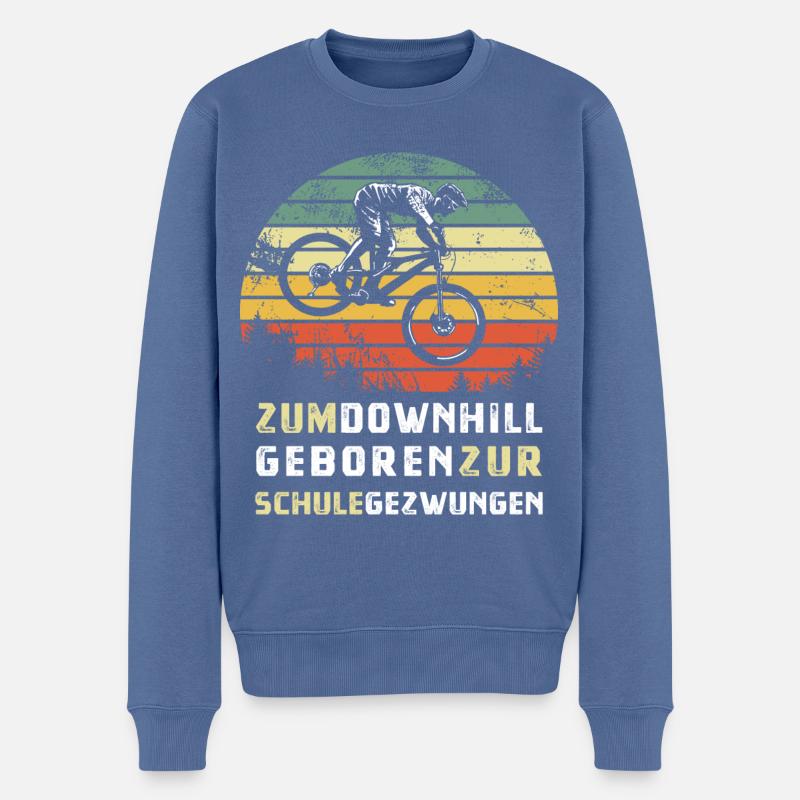 Mountainbike Downhill heizen MTB Fahrer Geschenk - Männer Premium Bio Pullover - Taubenblau