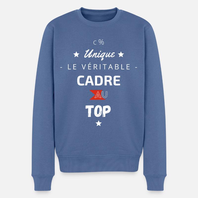 Le véritable cadre au top - Pull Premium bio Homme - bleu pigeon