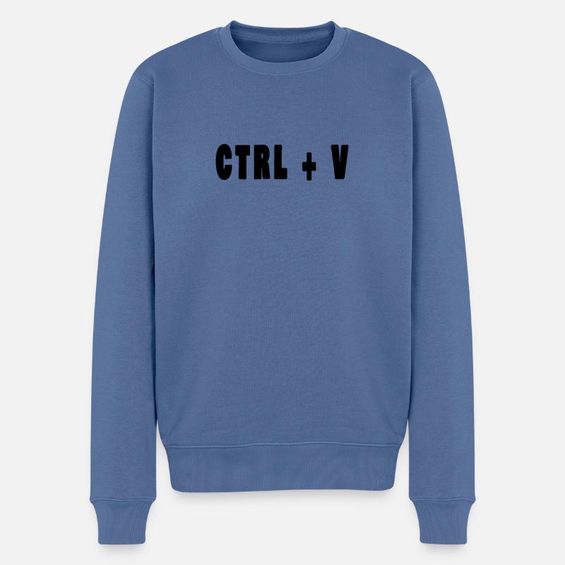 ctrl v - Männer Premium Bio Pullover - Taubenblau