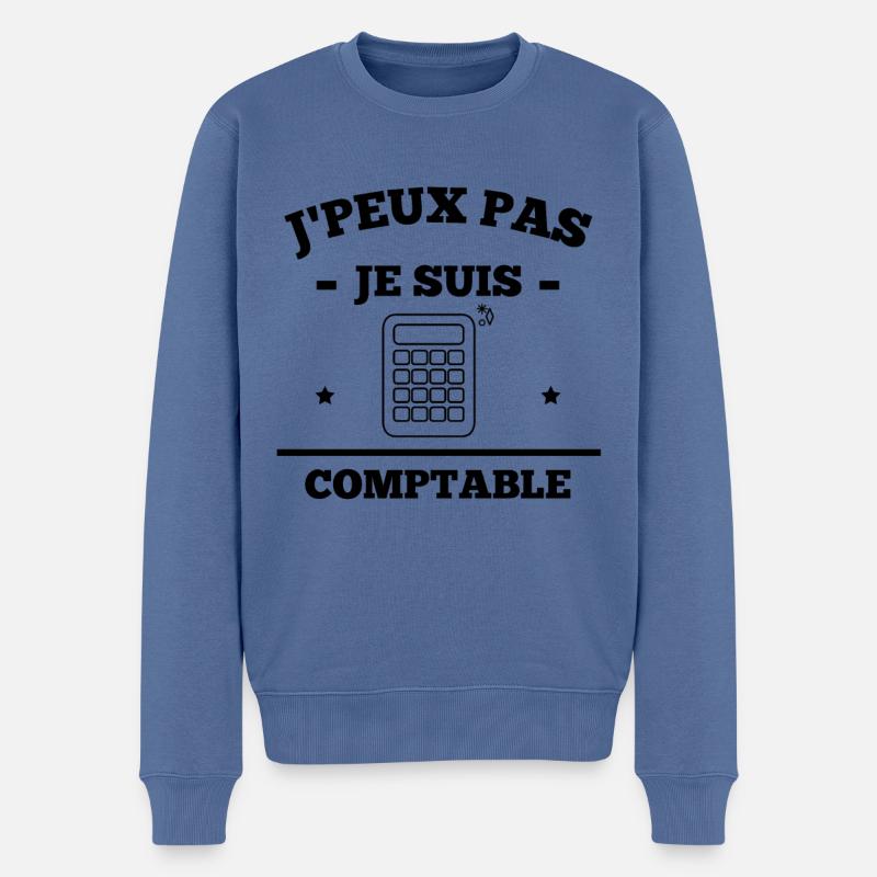 j peux pas je suis comptable humour - Pull Premium bio Homme - bleu pigeon