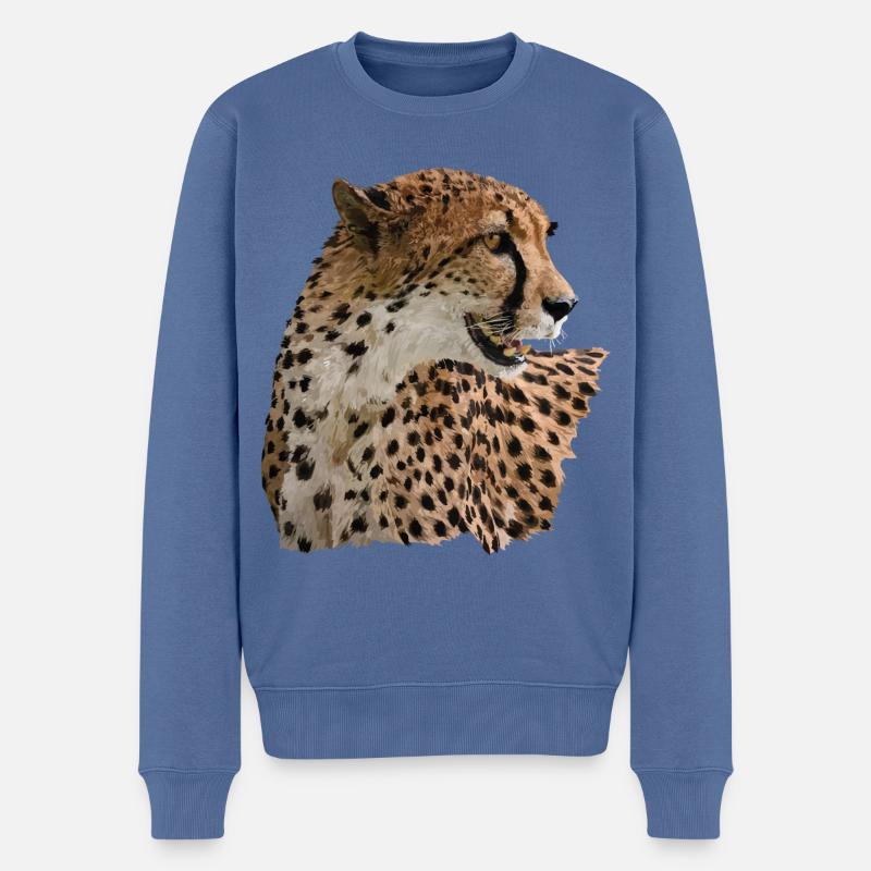 Gepard - Männer Premium Bio Pullover - Taubenblau
