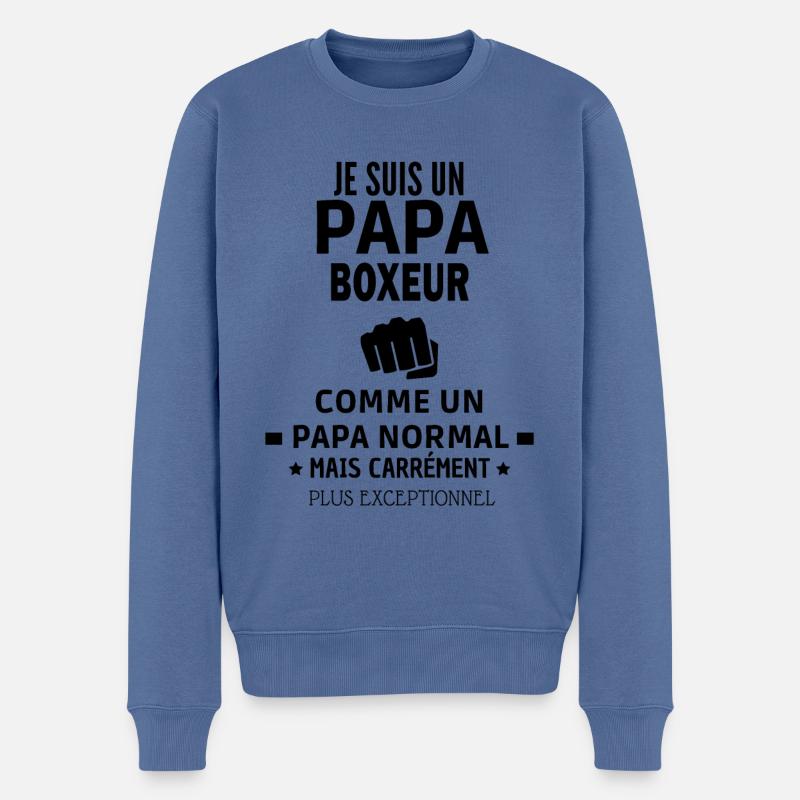 boxeur exceptionnel - Pull Premium bio Homme - bleu pigeon