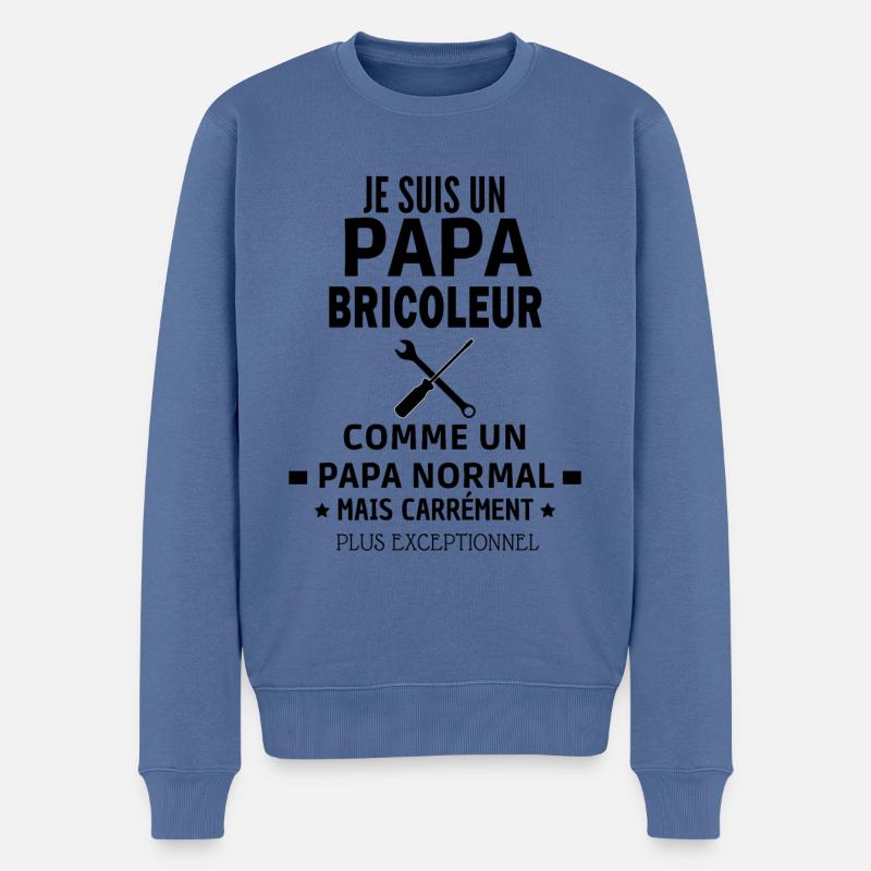 BRICOLEUR exceptionnel - Pull Premium bio Homme - bleu pigeon