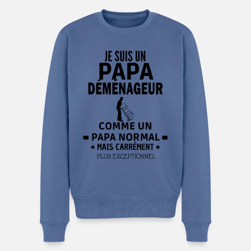 déménageur exceptionnel - Pull Premium bio Homme - bleu pigeon