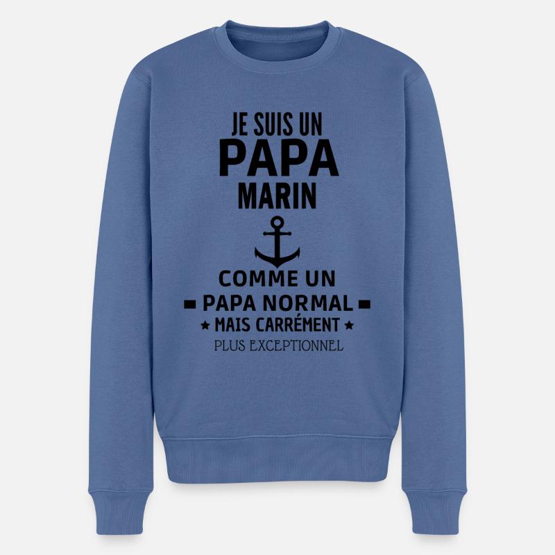 Marin exceptionnel - Pull Premium bio Homme - bleu pigeon